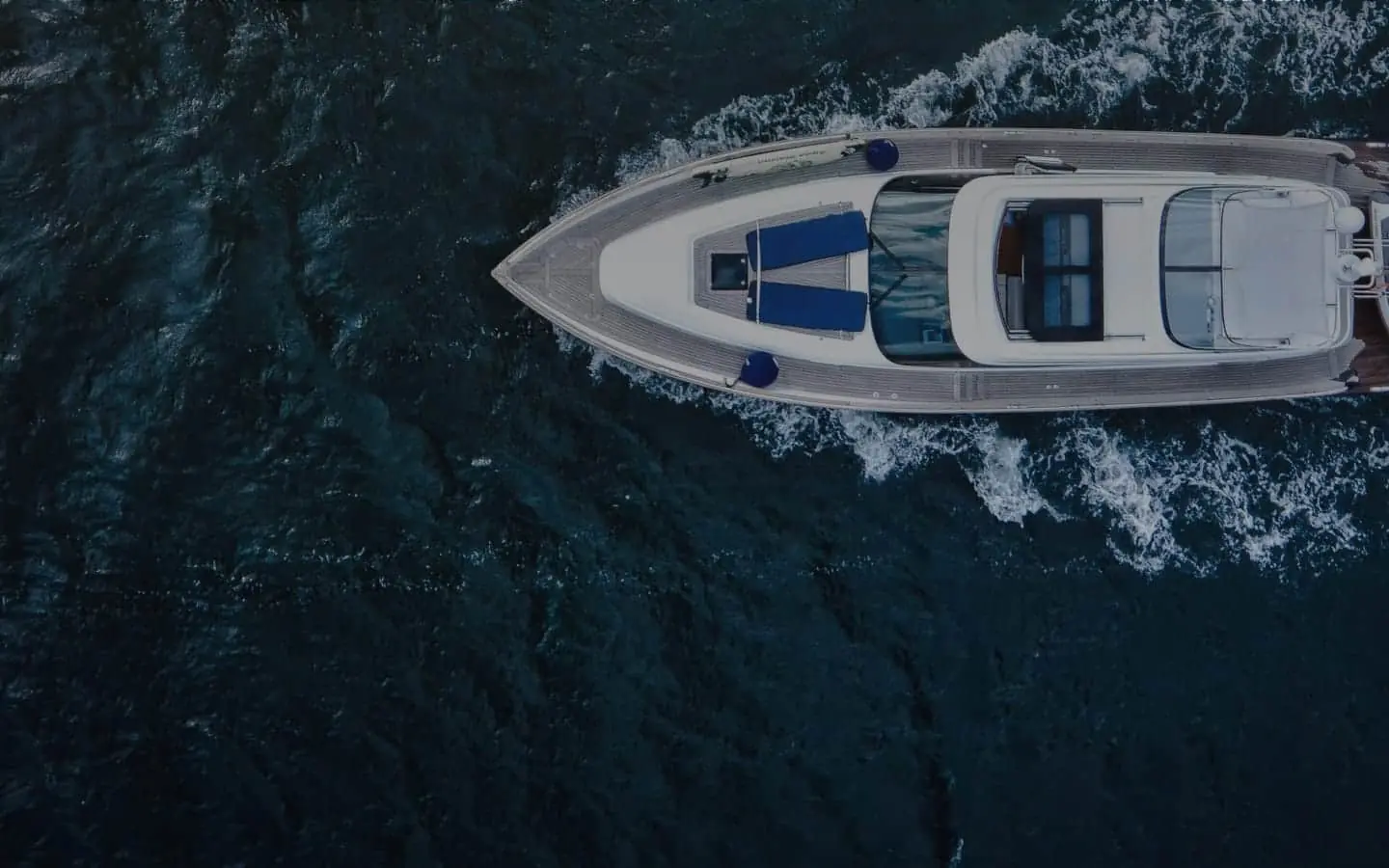 Aerial view of luxury yacht on the Adriatic Sea near Dubrovnik